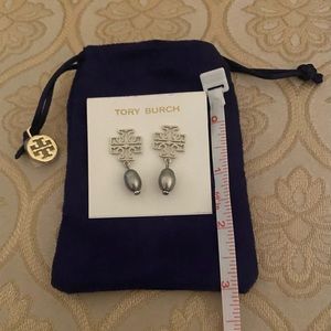 Tory Burch grey fresh water Pearl earrings